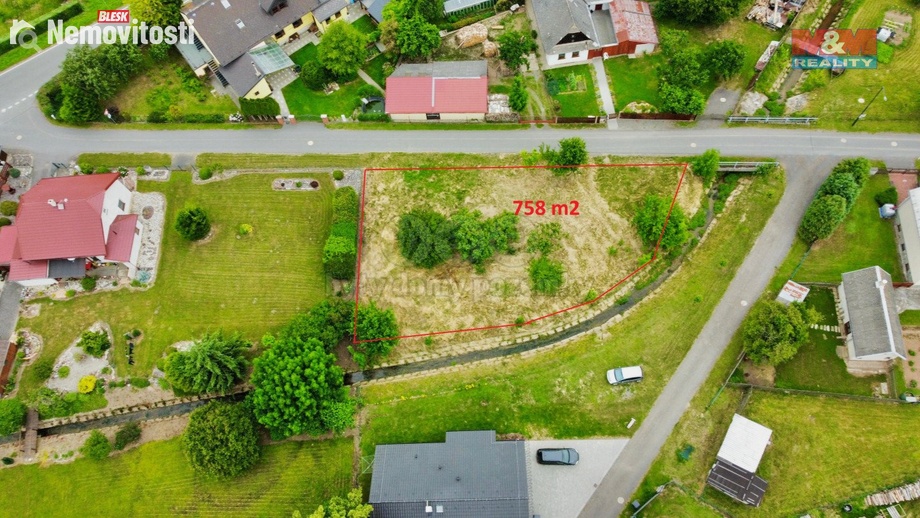 Prodej stavebního pozemku 758 m², Kunčina