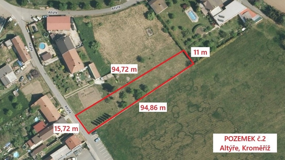 Prodej stavebního pozemku 1 274 m², Kroměříž