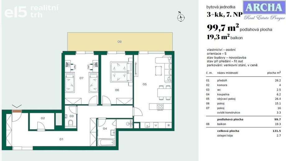 Prodej byty 3+kk, 131 m² - Praha - Hodkovičky
