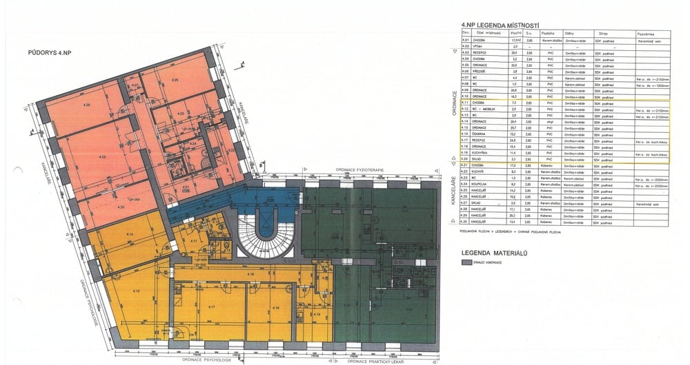 Pronájem nebytového prostoru - 4 kanceláře + zázemí, v centru města, ul. Slovákova.