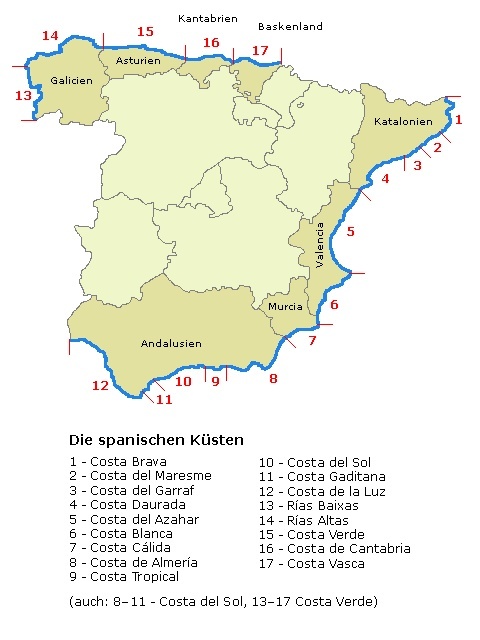 Spanien-Kuesten