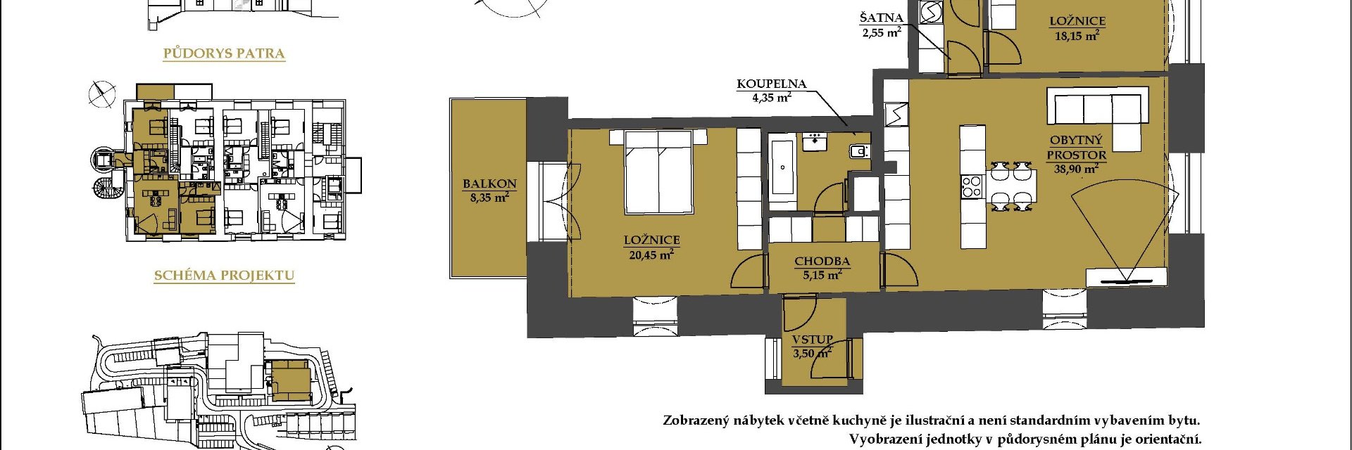 Prodej nadstandardního bytu 3+kk s prostorným balkonem Rezidence Bavaria