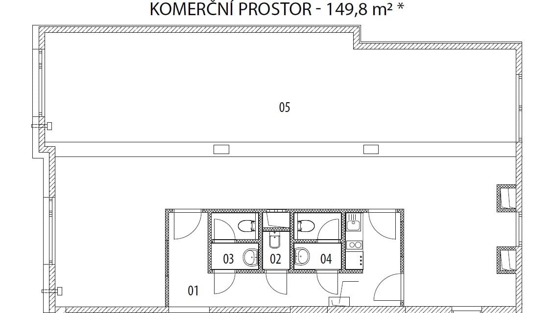 Prodej komerčního prostoru - kancelář, ordinace, obchod atp., výměra 145 m² a 86 m², Brno-Židenice