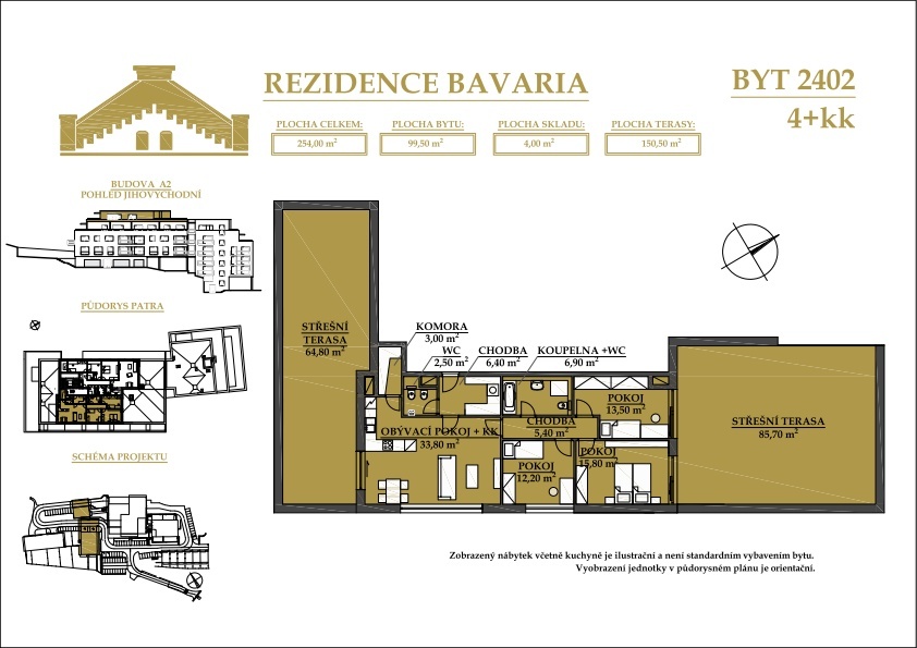 Byt 4+kk s velkou terasou Rezidence Bavaria