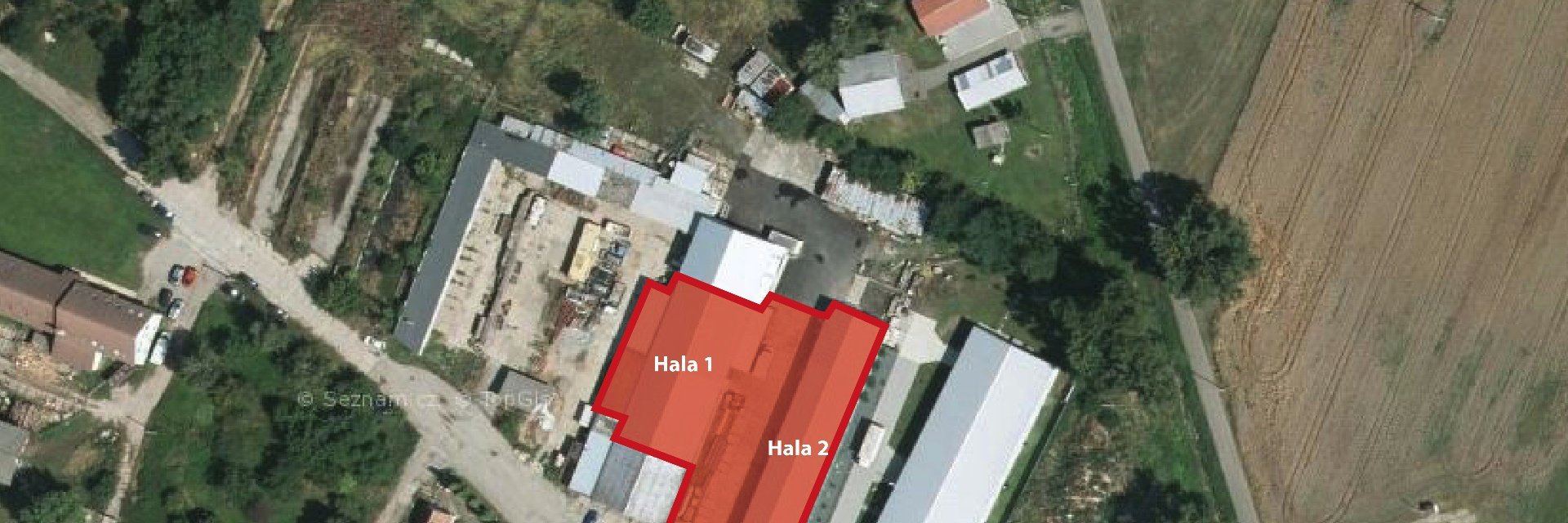 Pronájem výrobně/skladové haly cca 977 m², nedaleko dálnice D2