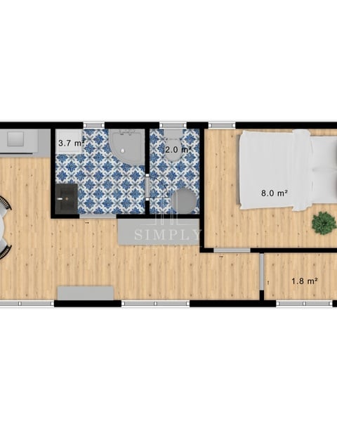rodinný dům/chata 48 m2ys 2D