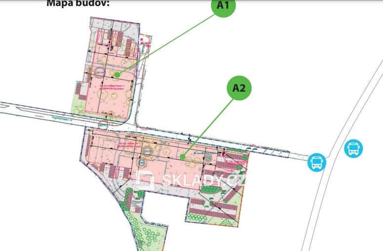 Běchovice areál layout