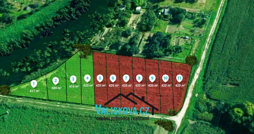 Prodej pozemků v Hulíně, 380 m²
