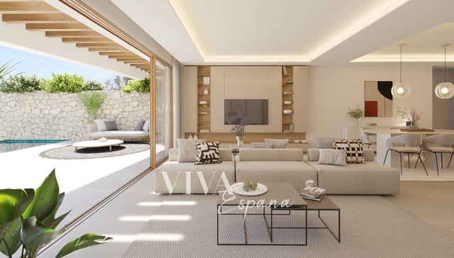 Prodej, Byty 4+kk, 92m² + 38m² terasa + 47m² zahrada -   Přízemní apartmán s prostornou terasou, soukromou zahradou a bazénem v nové rezidenční výstavbě v Mijas.